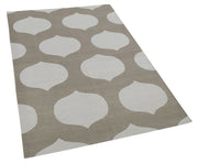 Handmade Area Rug - Geometric Cotton Wool Vintage Handwoven Rug 3'6''x5'5''