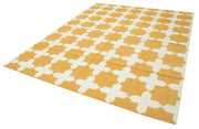 Handmade Cotton Wool Rug – Geometric Area Rug 7'10'' x 9'11'' with Vintage Turkish Carpet Style