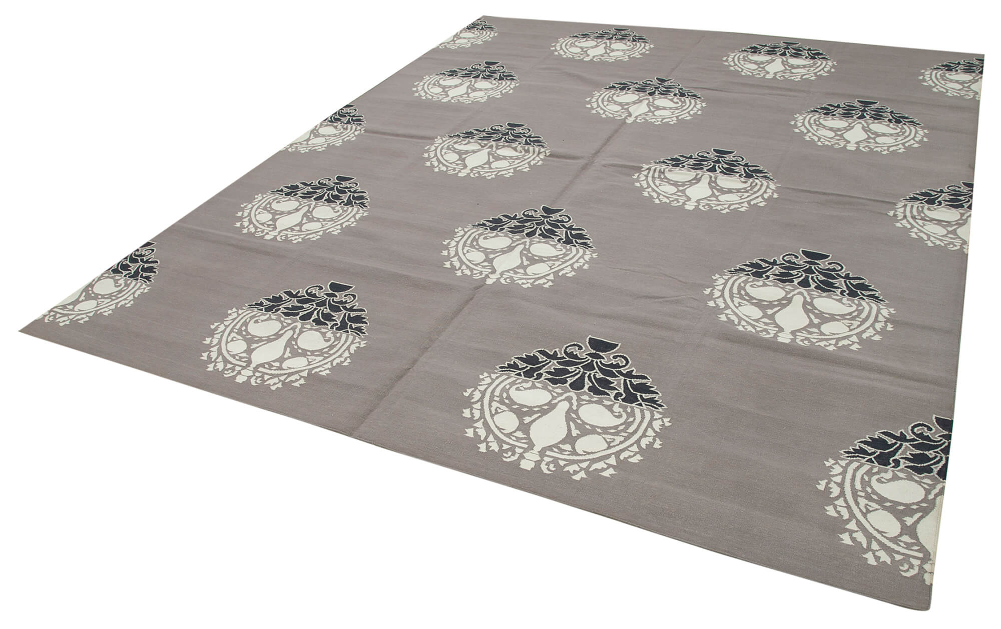 Handmade Wool Area Rug - Traditional Hand Knotted Geometric Area Rug with Natural Wool Carpet