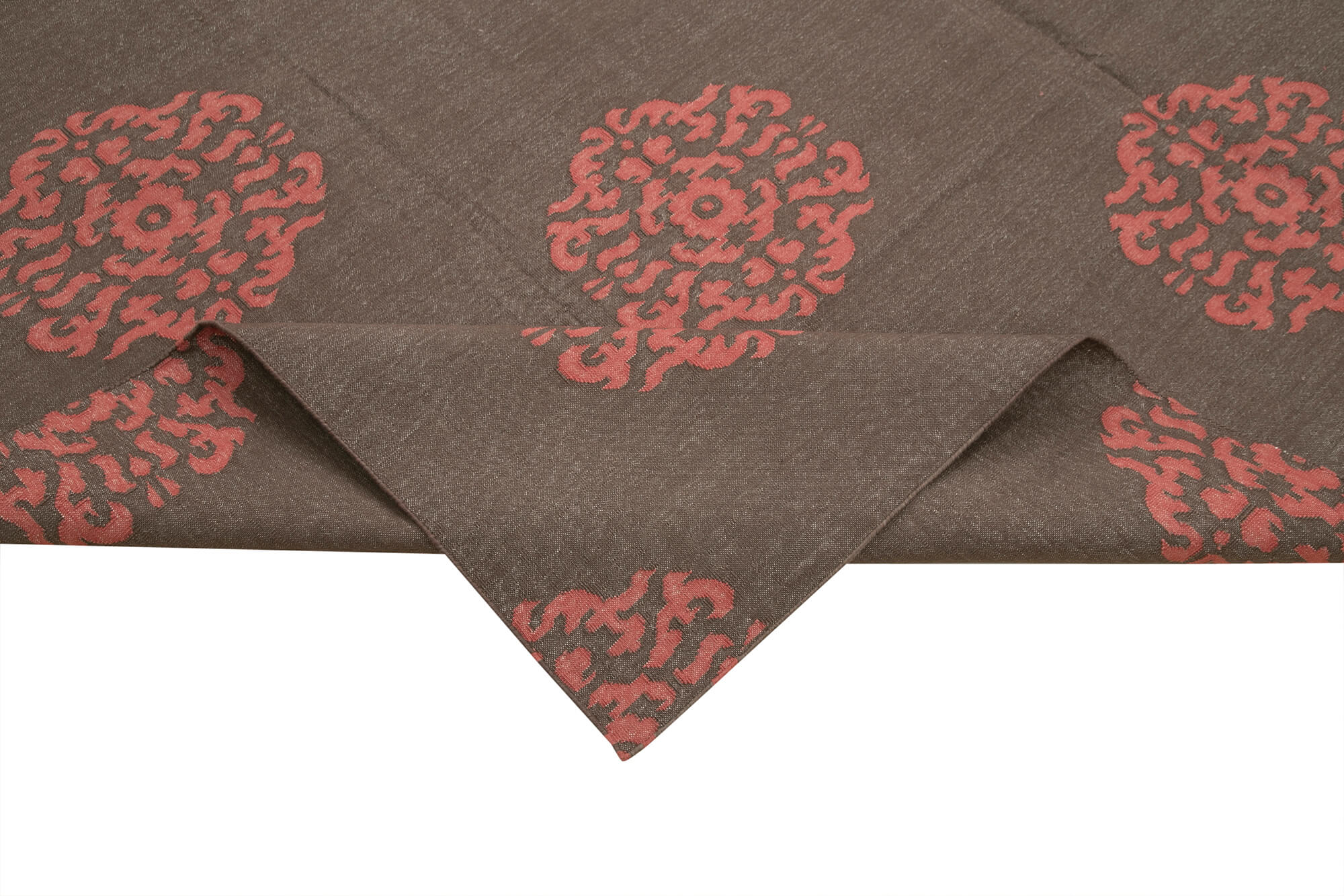 Handmade Wool Area Rug – Brown Geometric Cotton Wool Rug 8'1''x9'10'' Durable