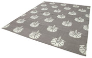 Handmade Area Rug – Grey Geometric Cotton Wool Soft Wool Area Rug 8'3" x 9'9"