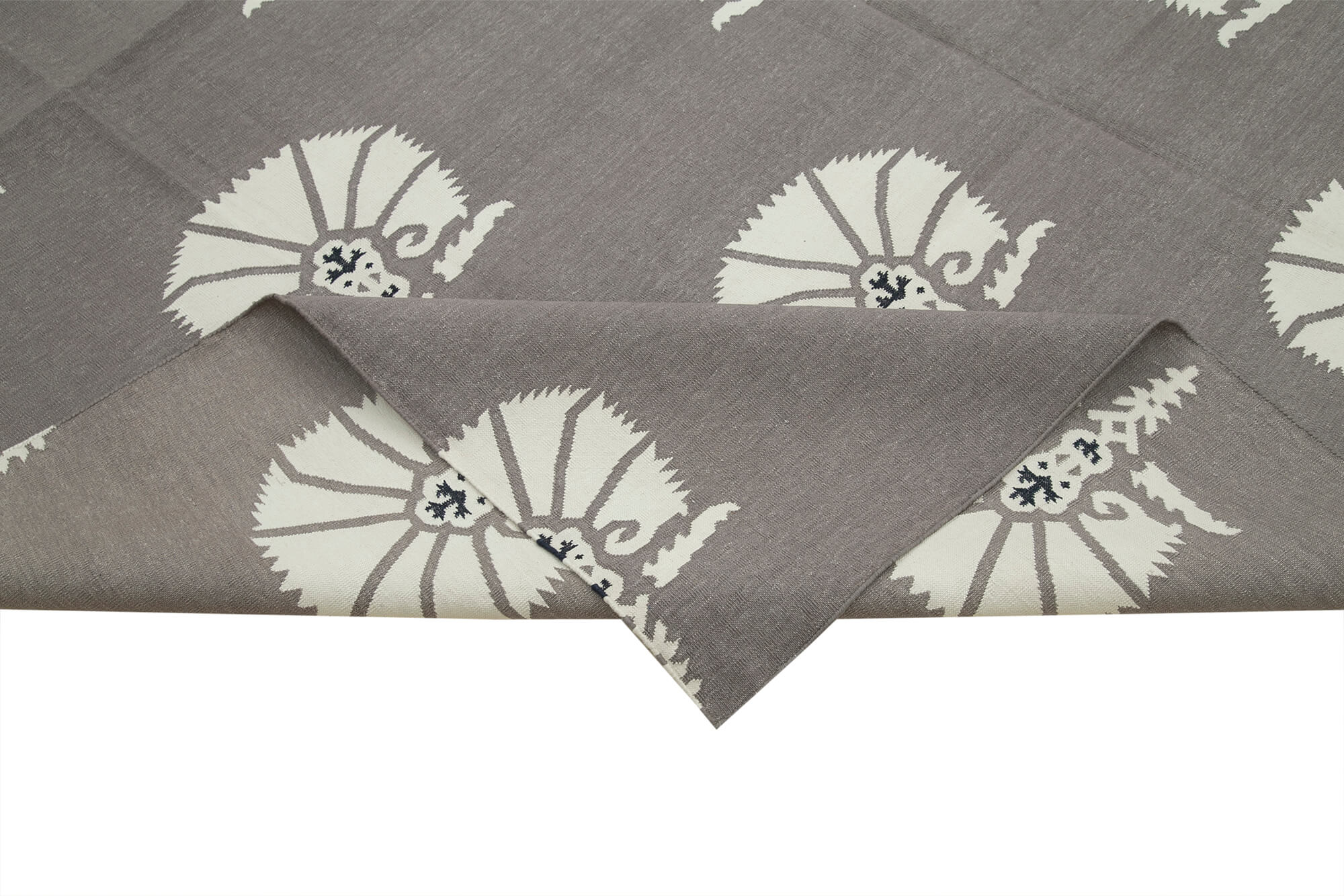 Handmade Area Rug – Grey Geometric Cotton Wool Soft Wool Area Rug 8'3" x 9'9"