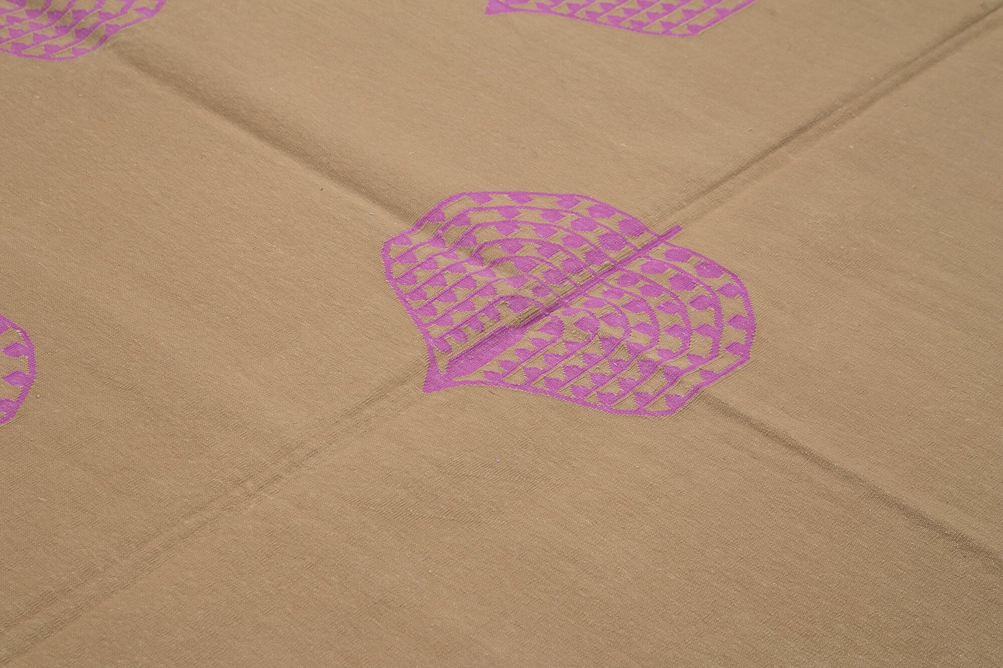 Handmade Area Rug - Geometric Cotton Wool Rug | Vintage Turkish Hand Knotted Carpet 8'x9'11"