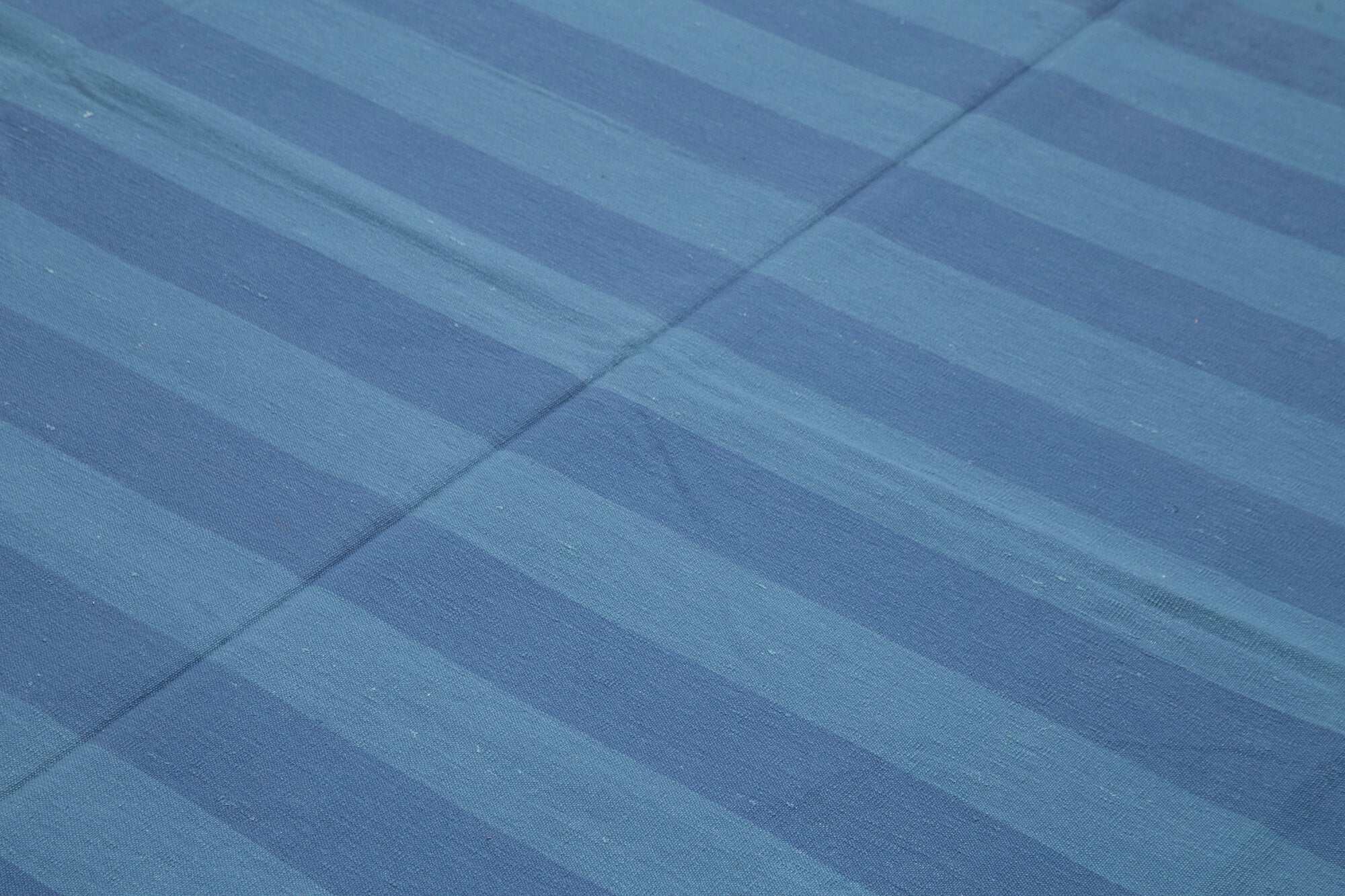 Handmade Wool Area Rug | Vintage Turkish Carpet with Blue Geometric Design & Soft Wool Covering