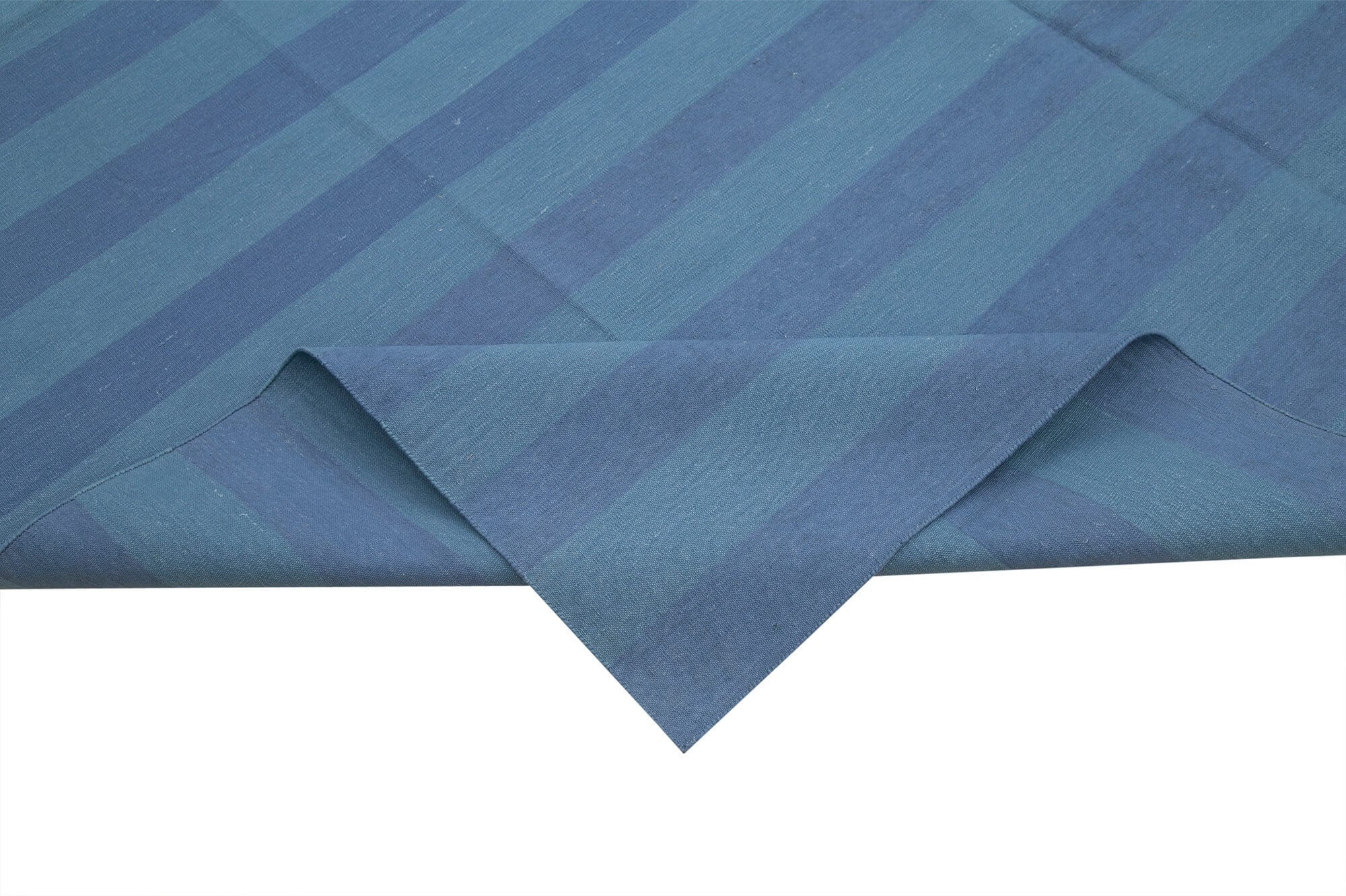 Handmade Wool Area Rug | Vintage Turkish Carpet with Blue Geometric Design & Soft Wool Covering