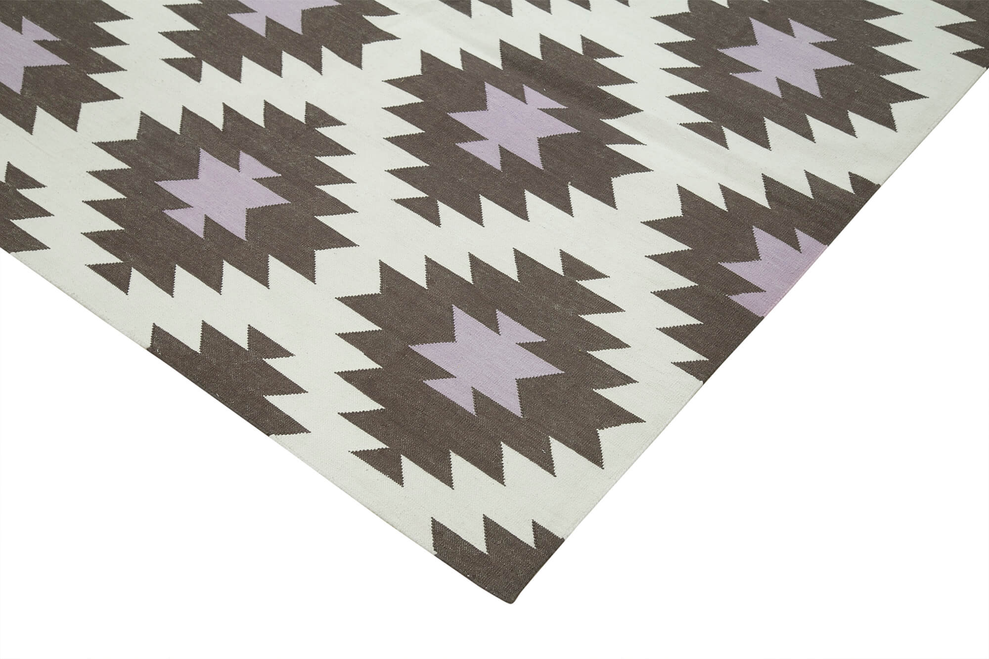 Handmade Wool Area Rug | Durable Wool Carpet Brown Geometric Area Rug 8'1''x9'9''