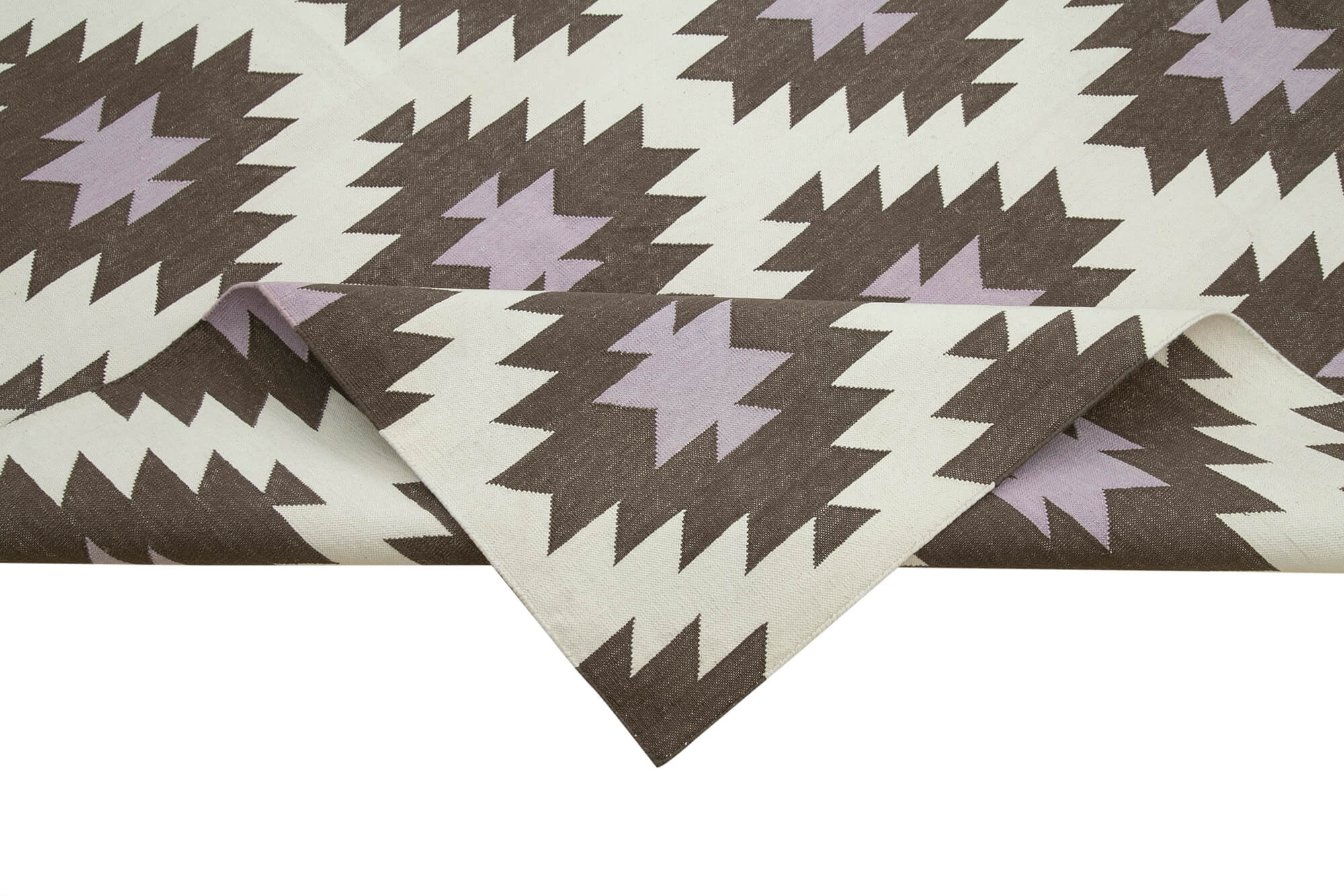 Handmade Wool Area Rug | Durable Wool Carpet Brown Geometric Area Rug 8'1''x9'9''