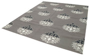 Handmade Wool Area Rug - Geometric Grey Cotton Wool Rug 8'x9'11'' by Agacan