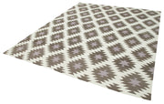 Handmade Area Rug - Brown Geometric Cotton Wool Rug 7'11" x 9'10" Durable Floor Covering