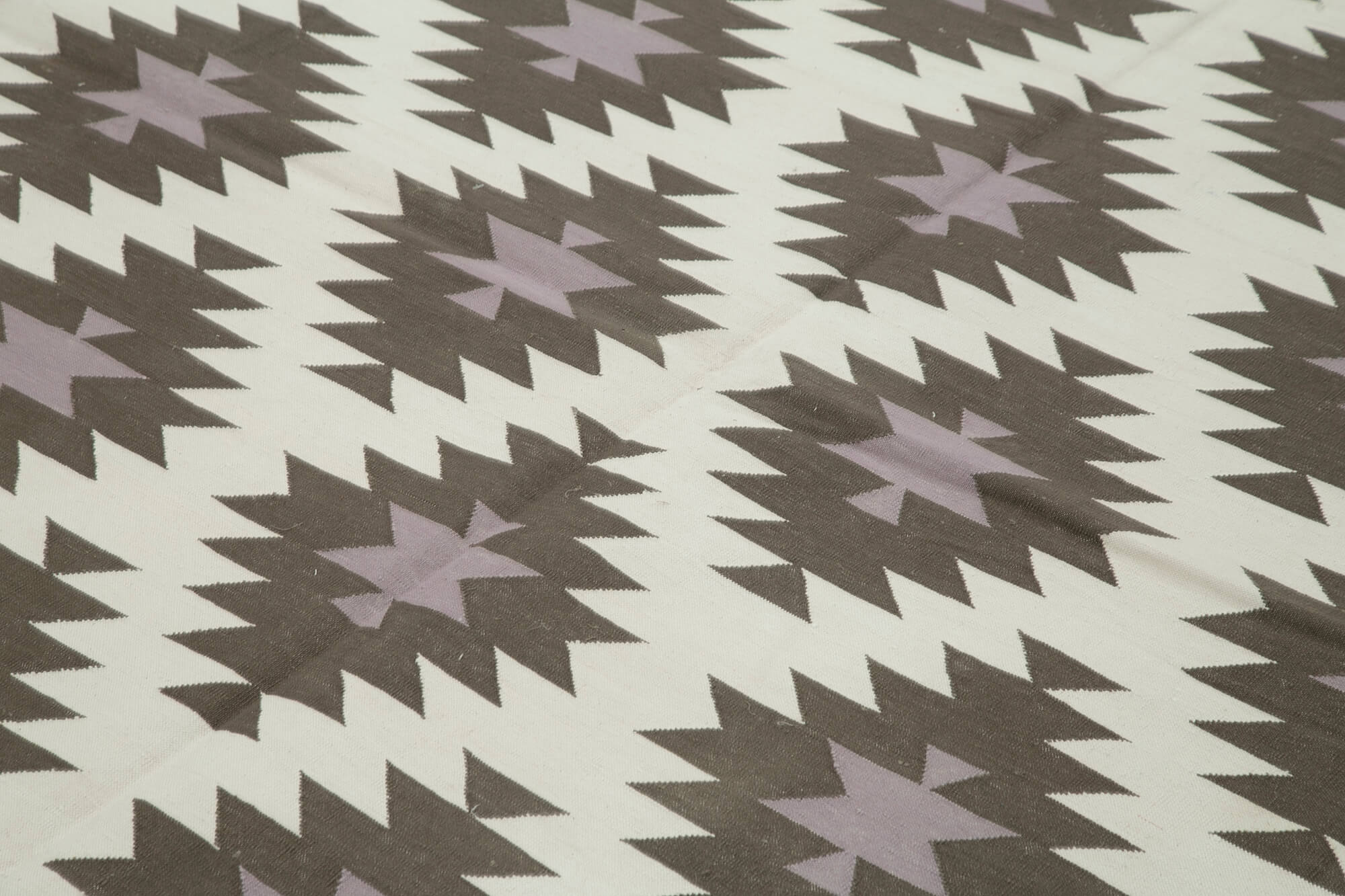 Handmade Area Rug - Brown Geometric Cotton Wool Rug 7'11" x 9'10" Durable Floor Covering
