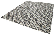 Handmade Wool Area Rug – Grey Geometric Cotton Wool Rug 8'1" x 9'9"