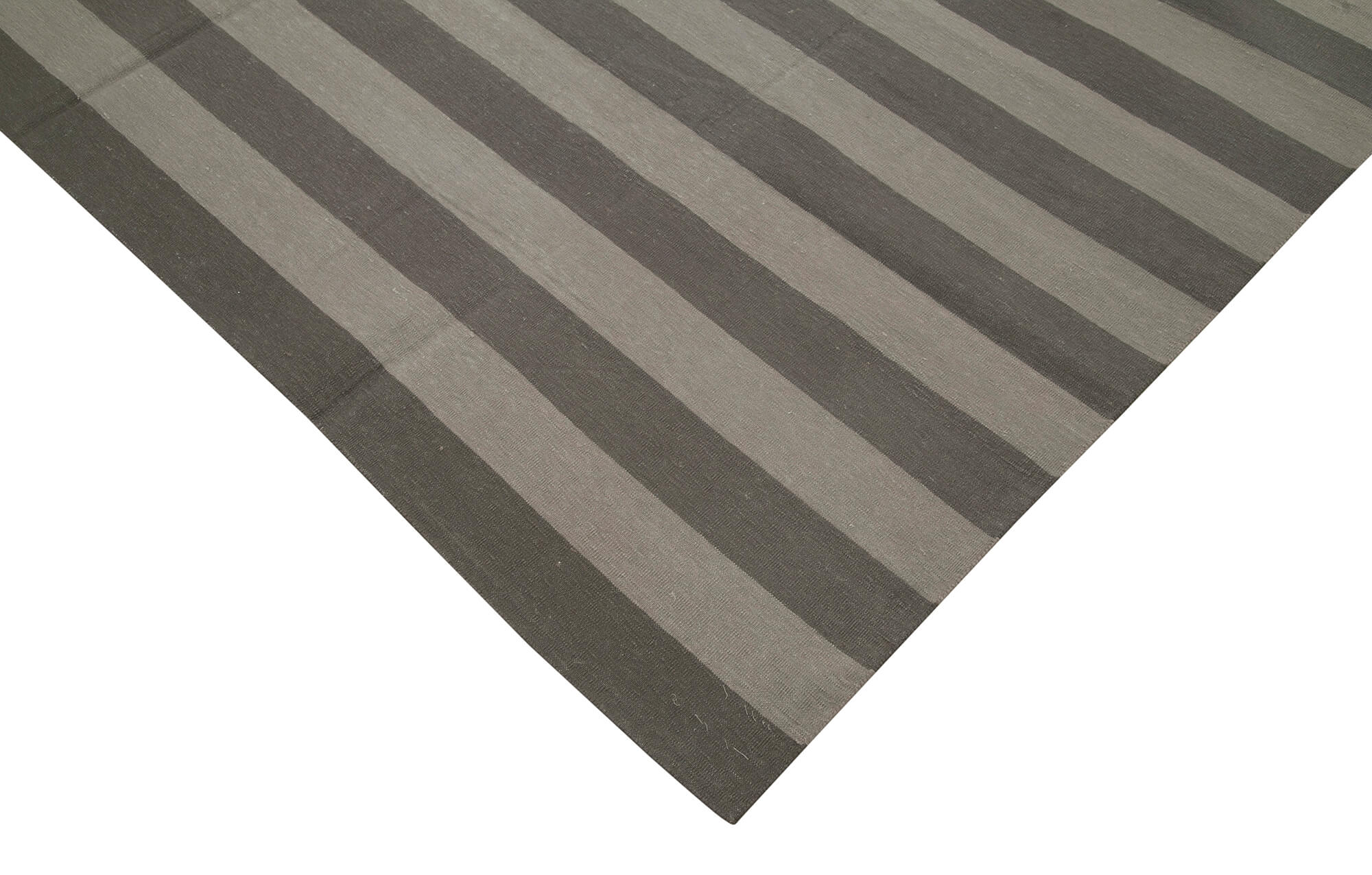 Handmade Area Rug - Brown Geometric Cotton Wool Vintage Hand Woven Carpet 8'x10'