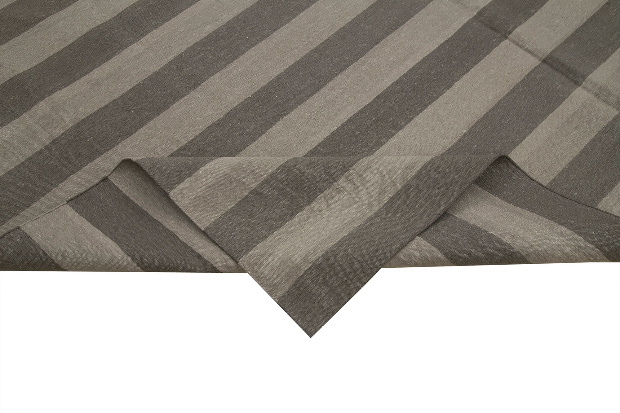 Handmade Area Rug - Brown Geometric Cotton Wool Vintage Hand Woven Carpet 8'x10'