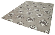 Handmade Wool Area Rug - Brown Geometric Rug 7x10 Feet | Durable Cotton Wool Carpet