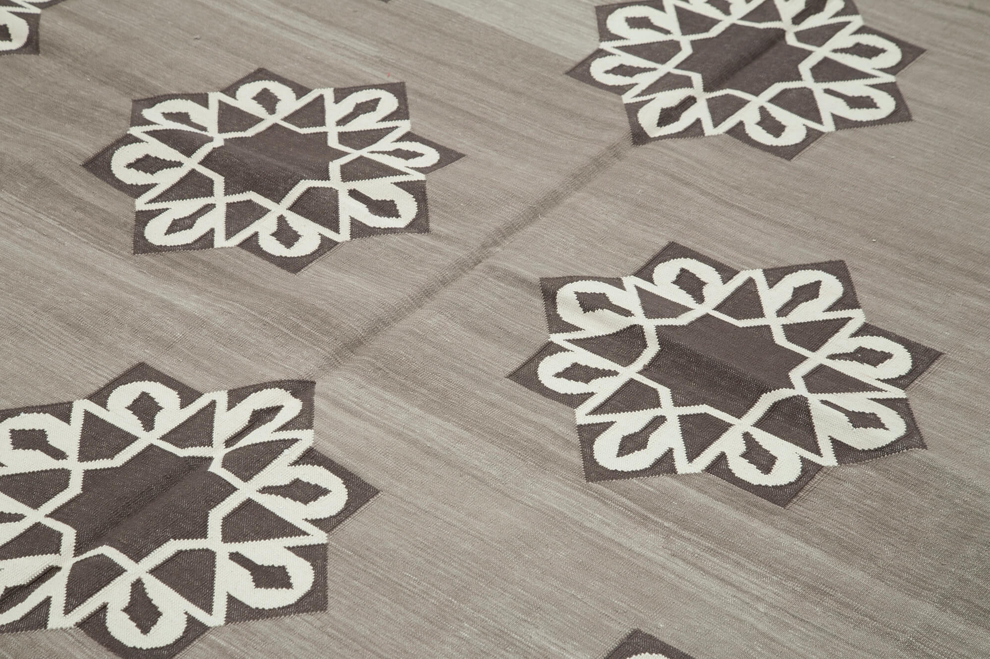 Handmade Wool Area Rug - Brown Geometric Rug 7x10 Feet | Durable Cotton Wool Carpet