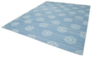 Handmade Area Rug – Traditional Hand Knotted Blue Geometric Cotton Wool Carpet