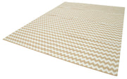 Handmade Wool Area Rug – Beige Geometric Cotton Wool Rug, 8'11'' x 11'10''