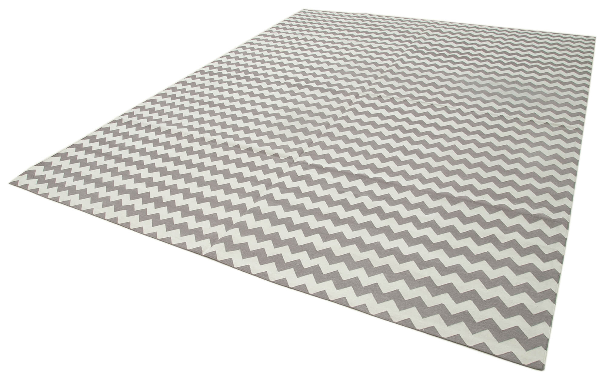 Handmade Area Rug – Brown Geometric Cotton Wool Blend, Soft Textured Floor Covering 9'x11'8"