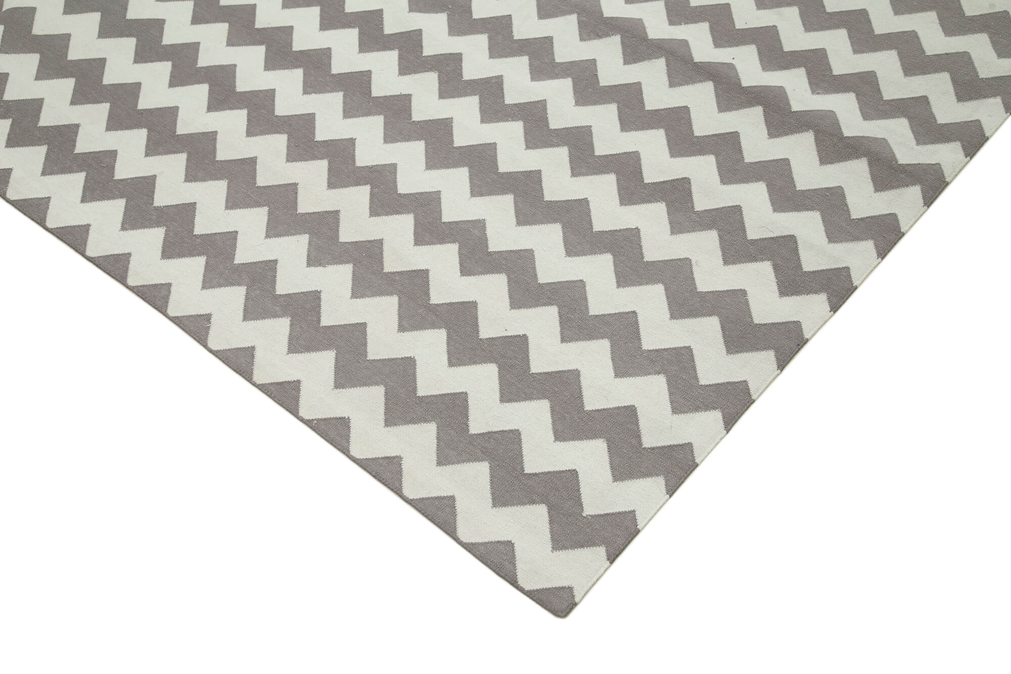 Handmade Area Rug – Brown Geometric Cotton Wool Blend, Soft Textured Floor Covering 9'x11'8"