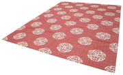 Handmade Wool Area Rug - Red Geometric Pattern Cotton Wool Rug 9'1" x 11'10"