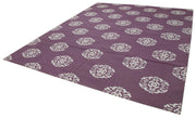 Handmade Area Rug - Purple Geometric Cotton Wool Rug 9'3" x 11'7" | Vintage Turkish Carpet