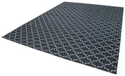 Handmade Area Rug - Black Geometric Cotton Wool Rug 9'1'' x 11'10''
