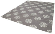 Handmade Wool Area Rug - Grey Geometric Design Cotton Wool Rug 9'1'' x 11'8''