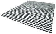 Handmade Wool Area Rug – Black Geometric Pattern Cotton Wool Rug 8'11''x11'8''