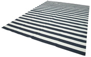 Handmade Wool Area Rug – Black Geometric Pattern Rug | Durable Cotton Wool Carpet 8'10" x 12'2"