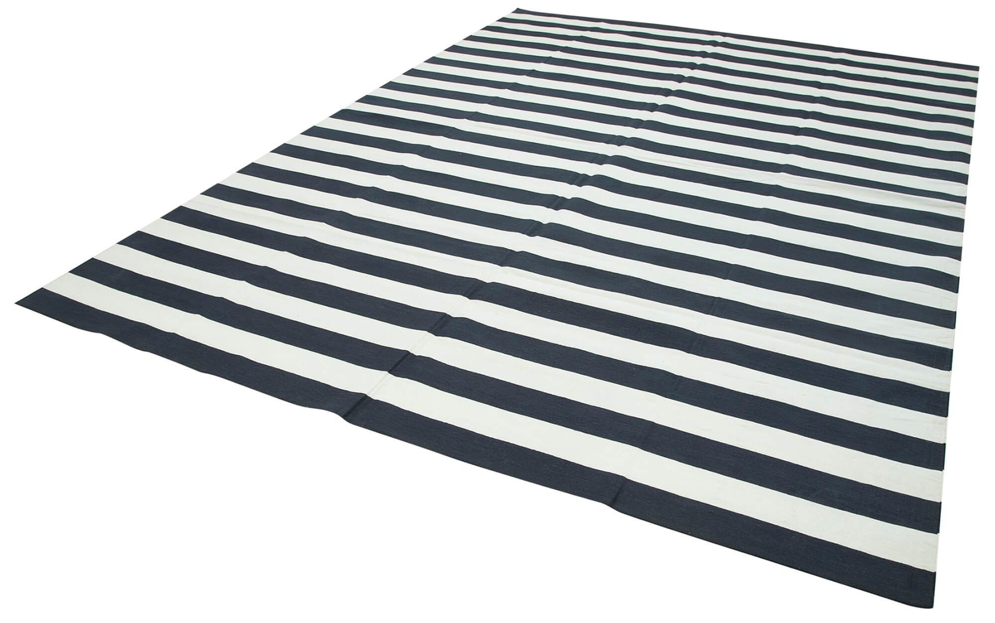 Handmade Wool Area Rug – Black Geometric Pattern Rug | Durable Cotton Wool Carpet 8'10" x 12'2"
