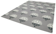 Handmade Area Rug - Geometric Grey Cotton Wool Carpet 9'2''x11'11'' Durable Style