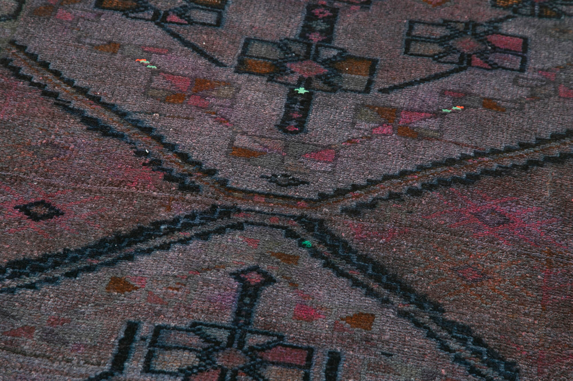 Vintage Herki Rug – Handmade Area Rug 2'9'' x 10'5'' | Cotton Wool, Turkish Vintage Carpet