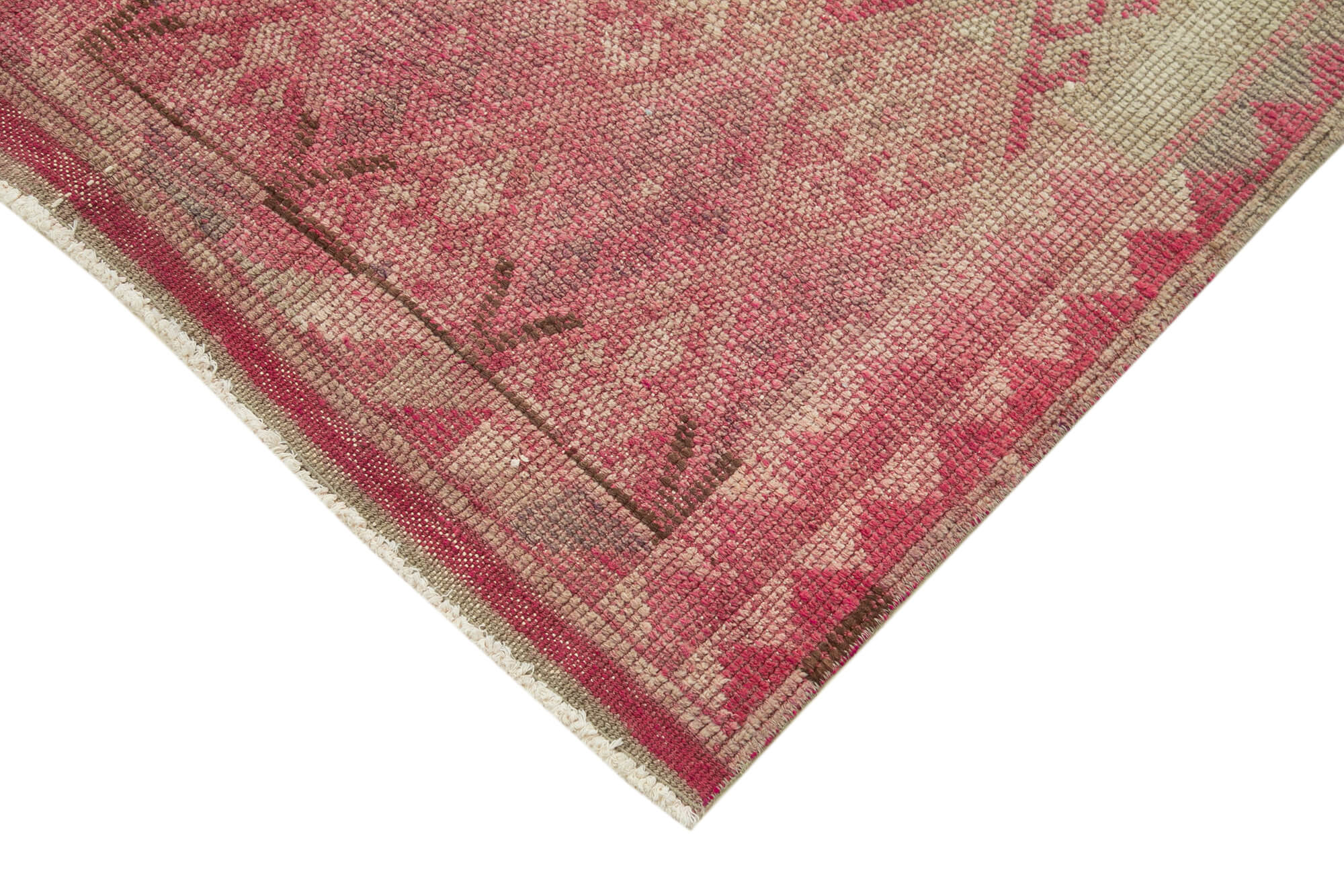 Handmade Vintage Area Rug - Beige Wool Cotton 2'10''x11'5'' | Durable Turkish Carpet