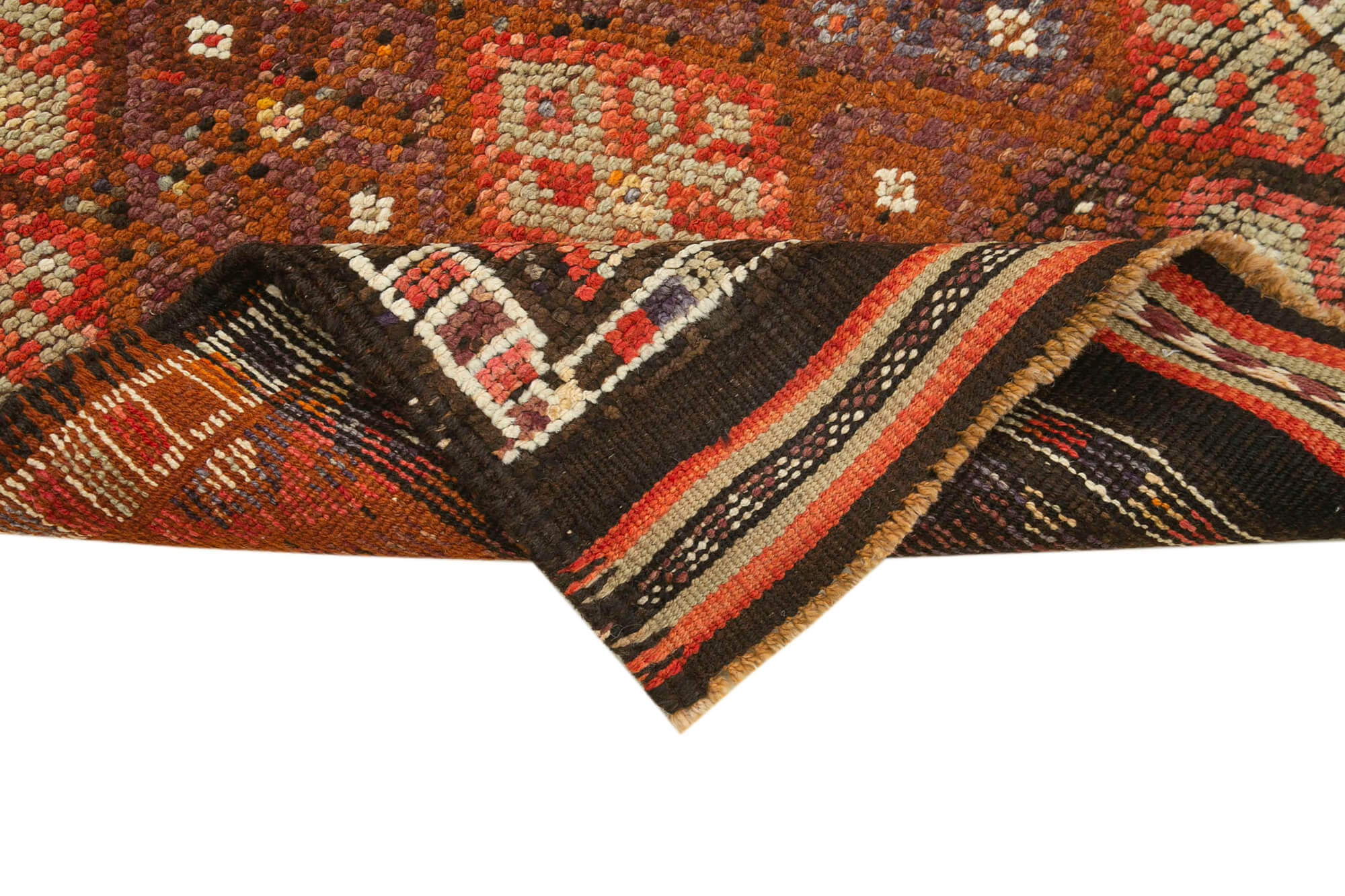 Handmade Vintage Area Rug | Turkish Wool Rug, Cotton Blend, Soft Texture Carpet 2'11'' x 15'