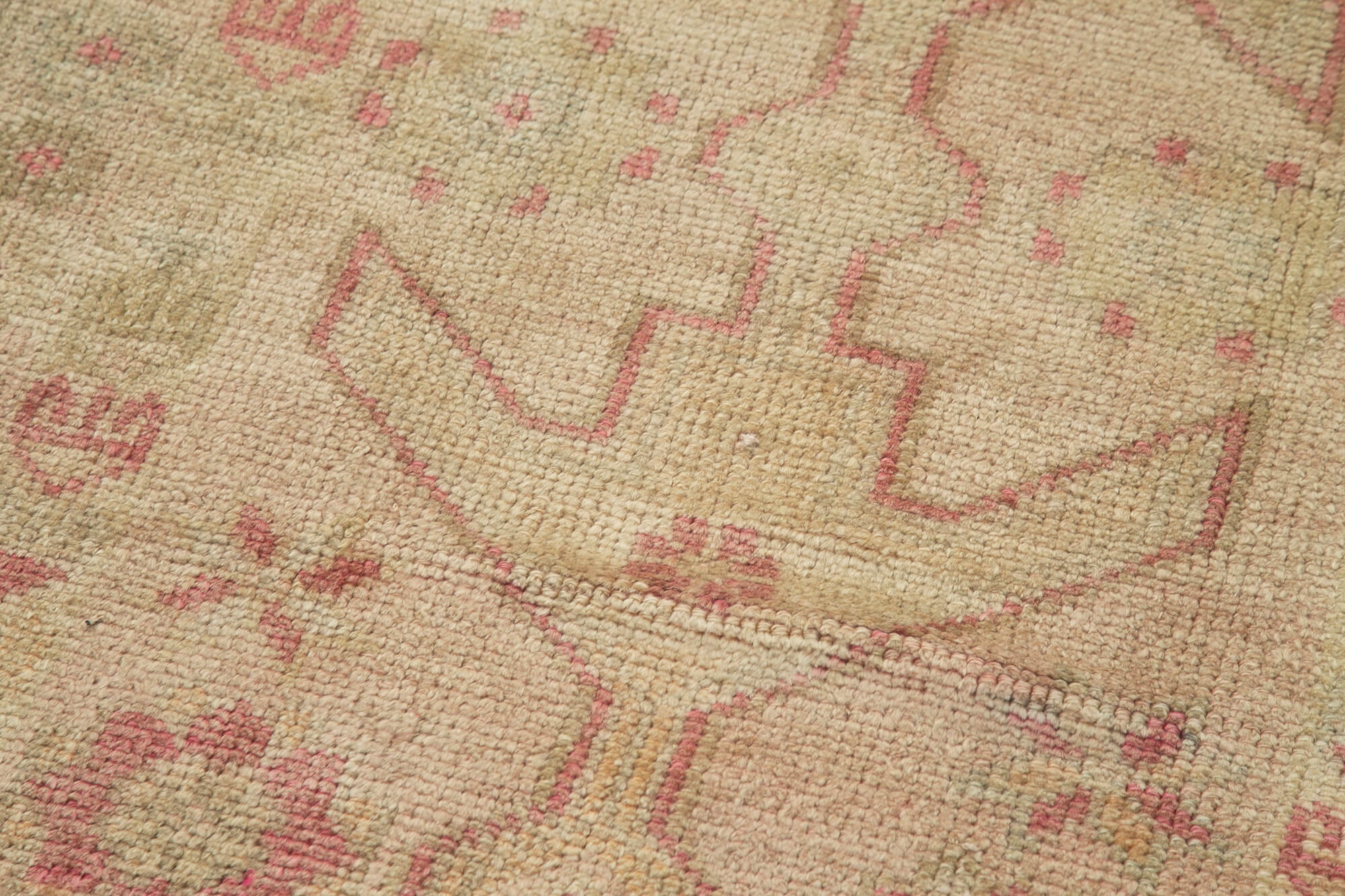 Vintage Handmade Area Rug – Beige Wool Cotton Turkish Vintage Carpet 2'11''x10'11''