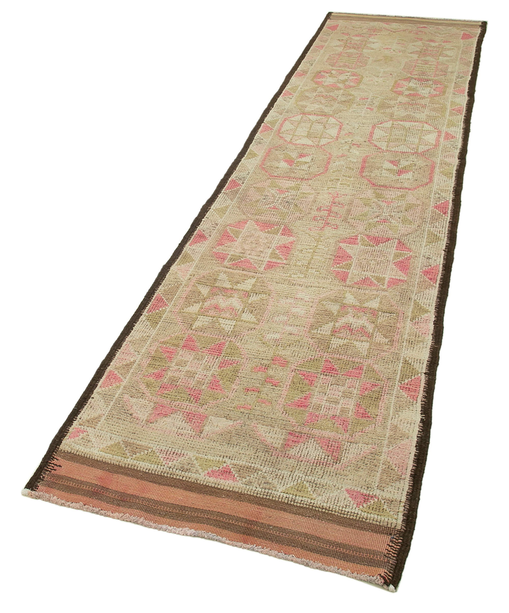 Vintage Handmade Area Rug - Traditional Hand Knotted Turkish Vintage Rug with Durable Wool Mat