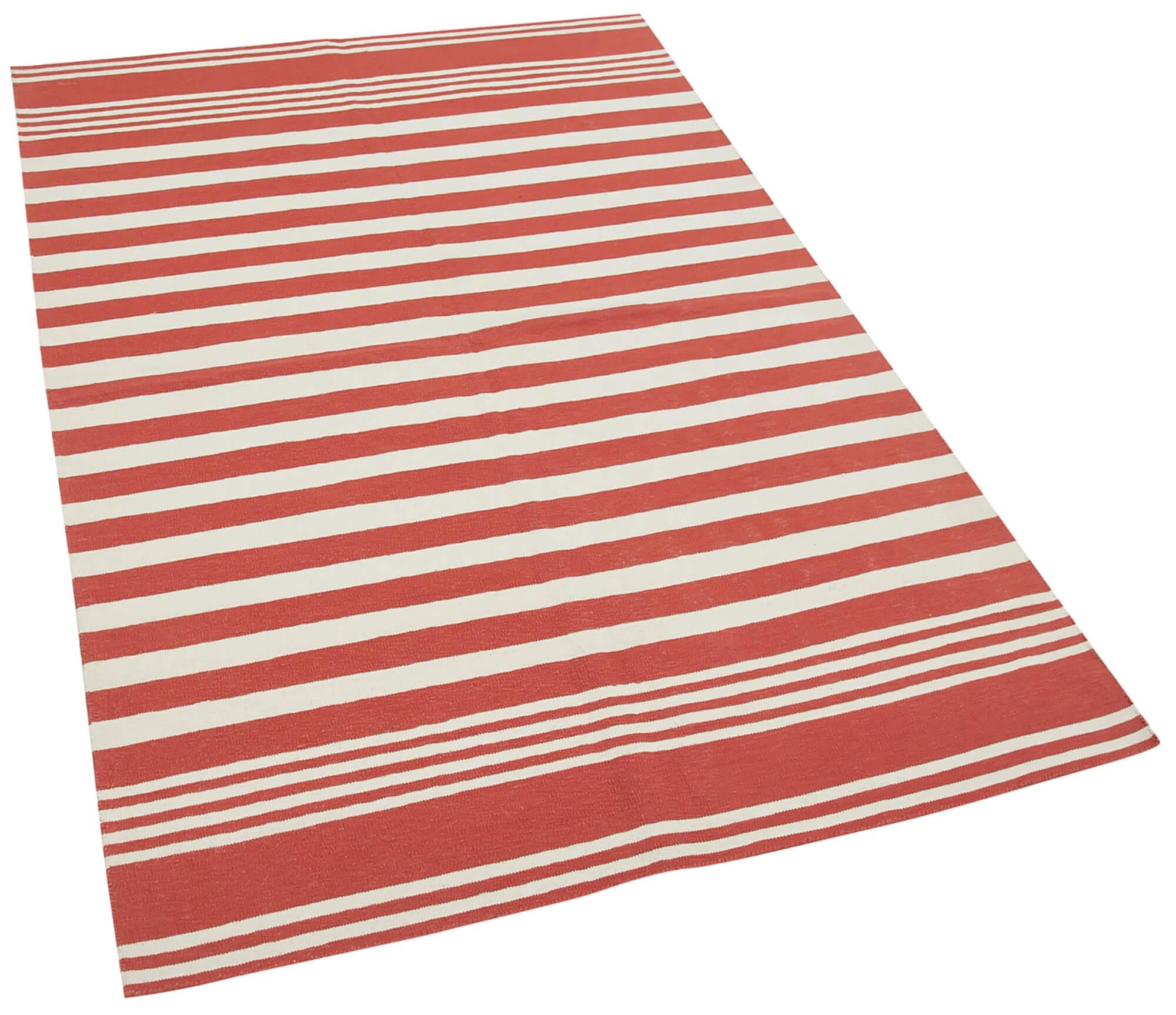 Handmade Wool Area Rug | Vintage Turkish Rug with Red Geometric Pattern & Soft Wool Texture