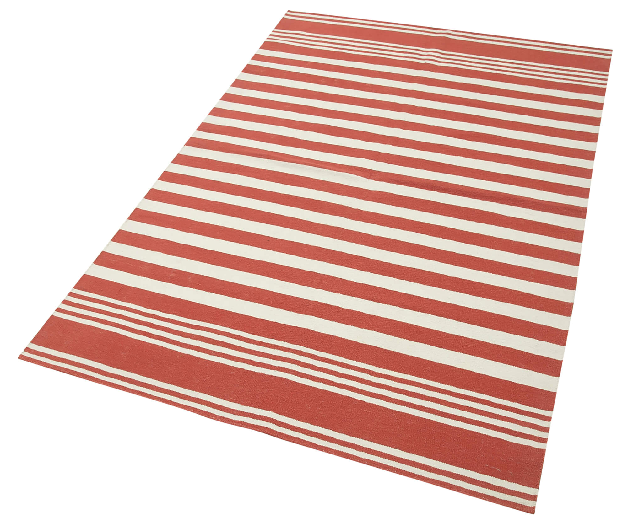 Handmade Wool Area Rug | Vintage Turkish Rug with Red Geometric Pattern & Soft Wool Texture
