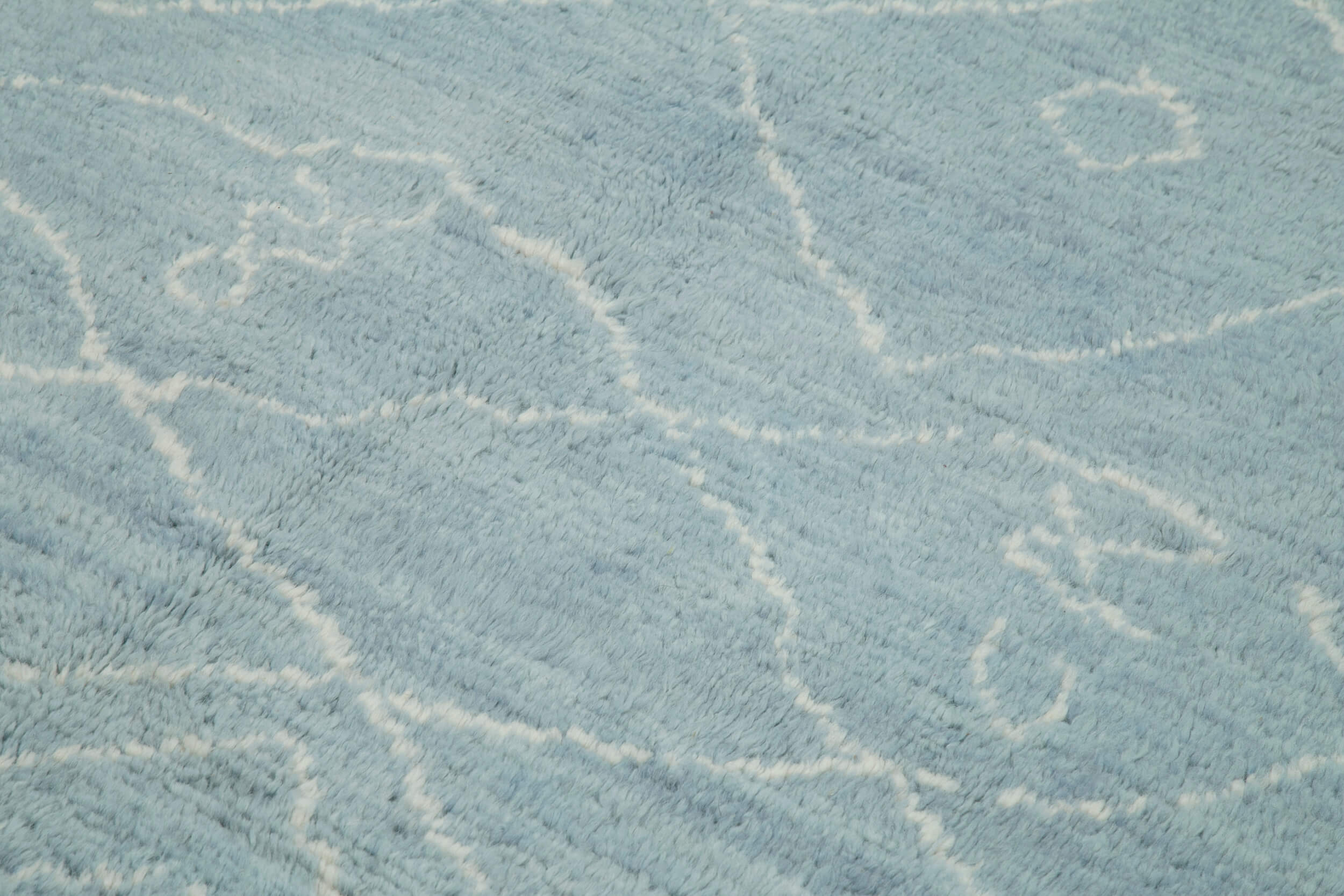 Handmade Wool Rug - Blue Geometric Area Rug | Durable Wool Cotton Carpet 8'2''x10'1''