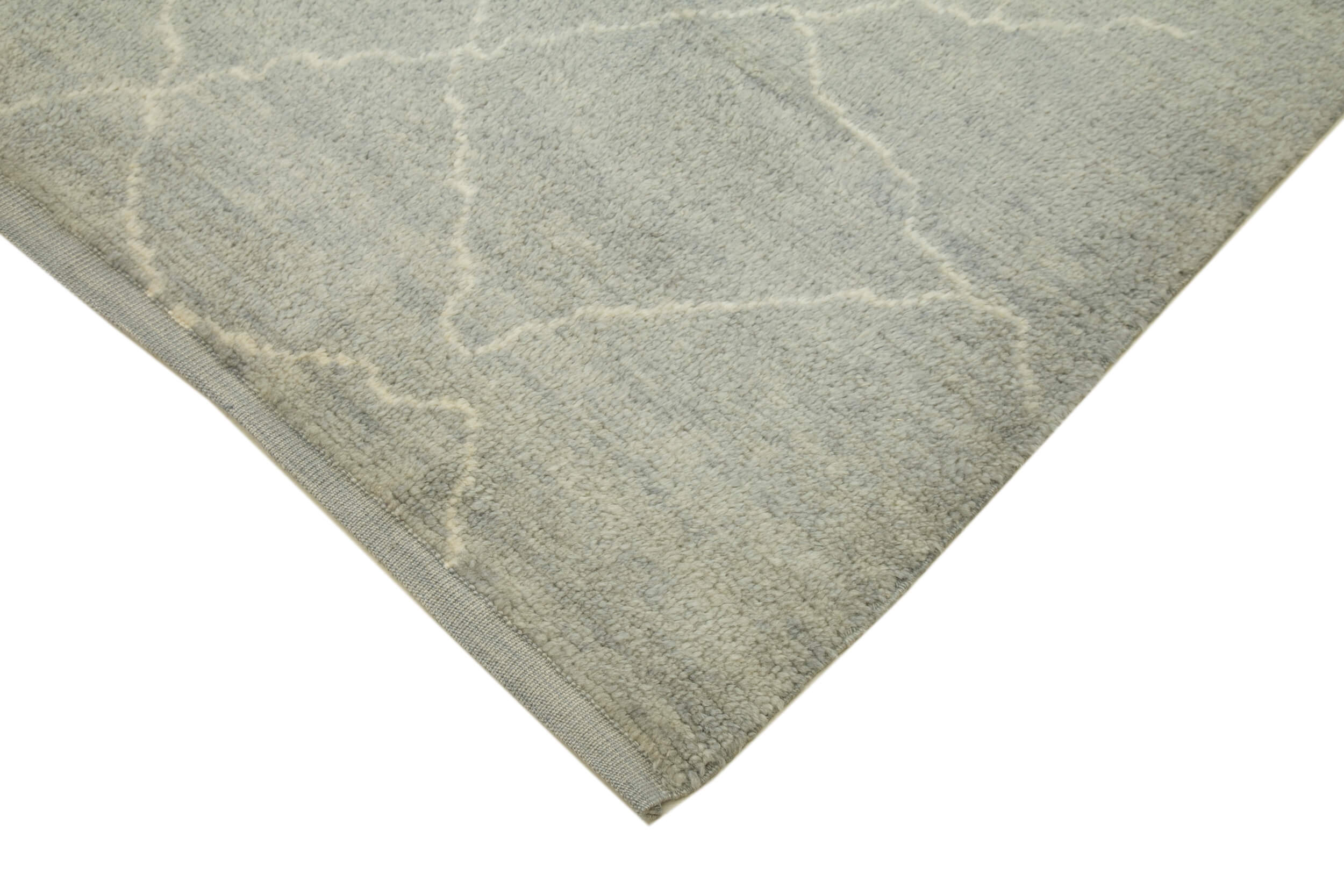 Handmade Wool Cotton Rug - Eco Friendly Grey Geometric Wool Cotton Blend Carpet 8'2''x9'6''