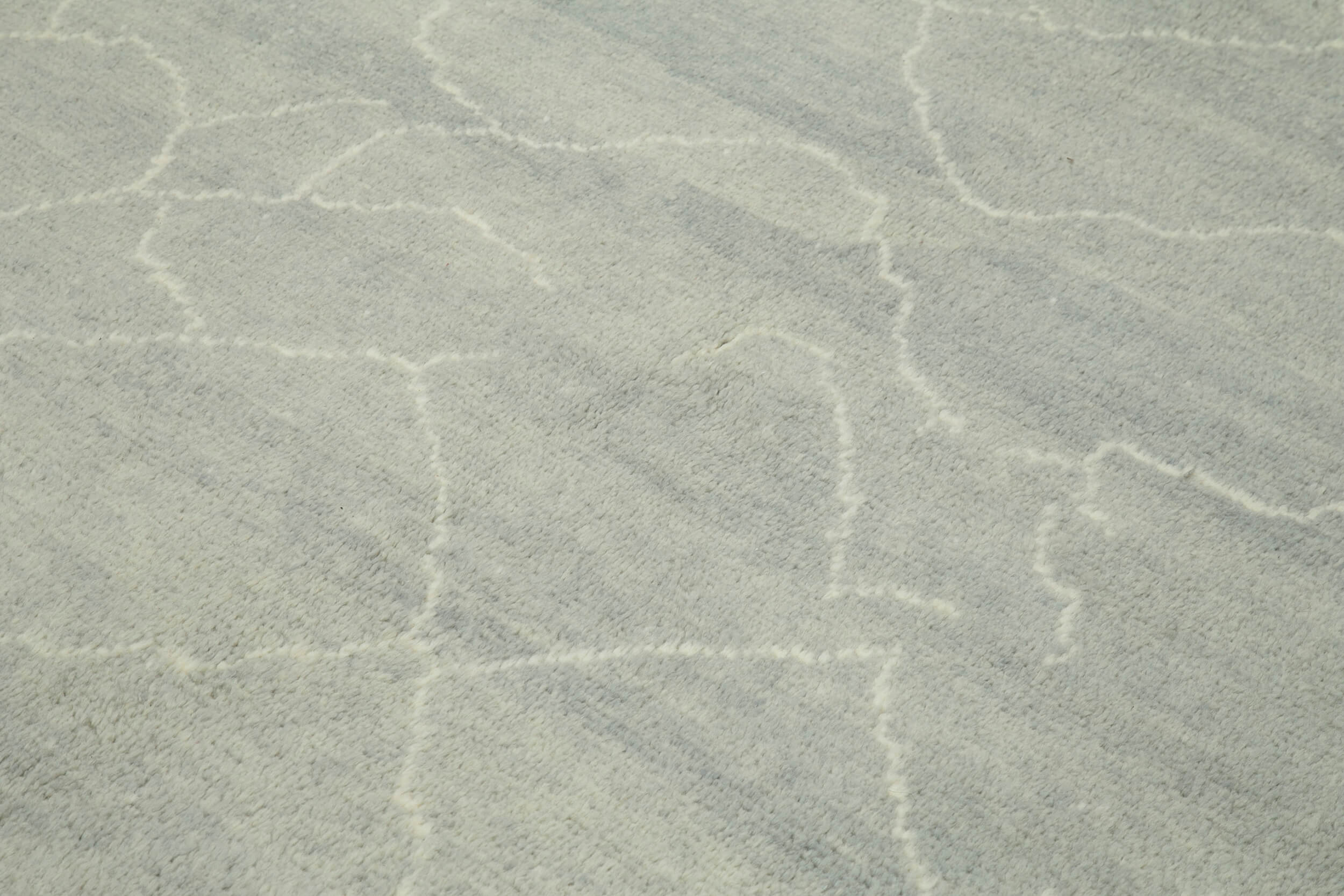 Handmade Wool Cotton Rug - Eco Friendly Grey Geometric Wool Cotton Blend Carpet 8'2''x9'6''