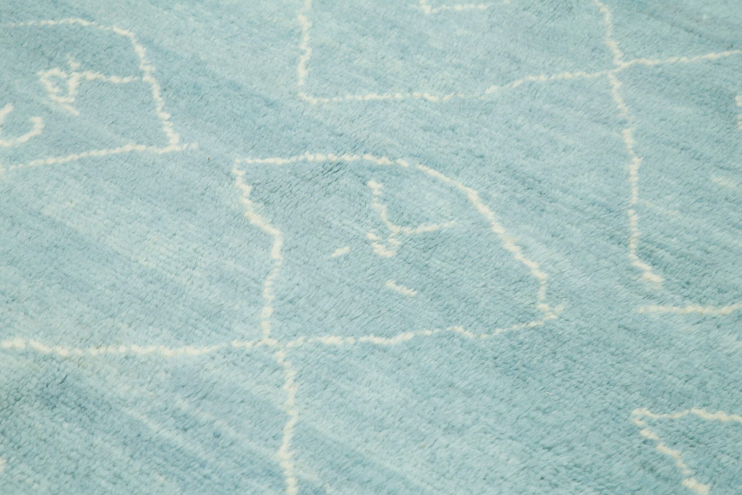 Handmade Wool Cotton Rug - Blue Geometric Pattern Rug | Turkish Vintage Carpet 7'9''x9'7''