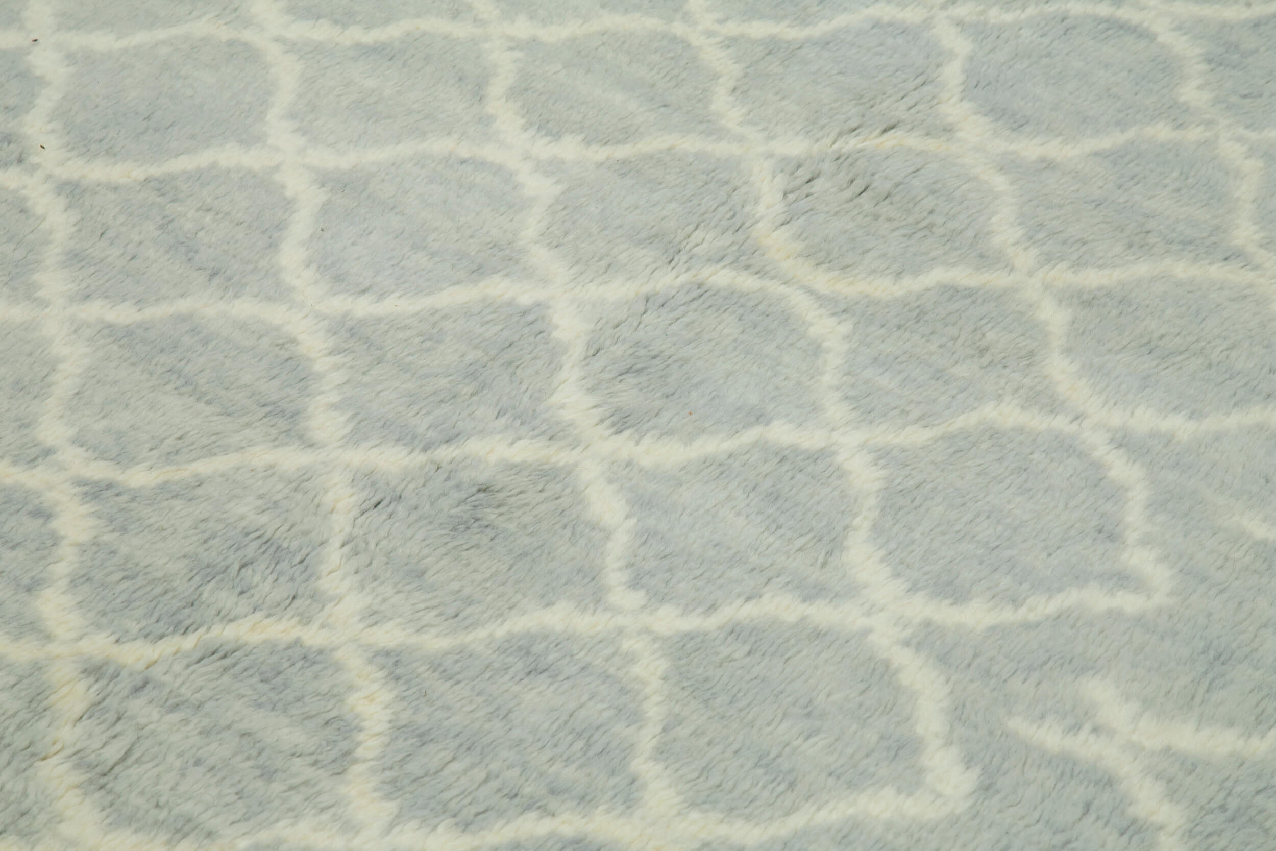 Handmade Wool Cotton Rug - Blue Geometric Pattern Carpet | Vintage Area Rug 9'1"x11'8"