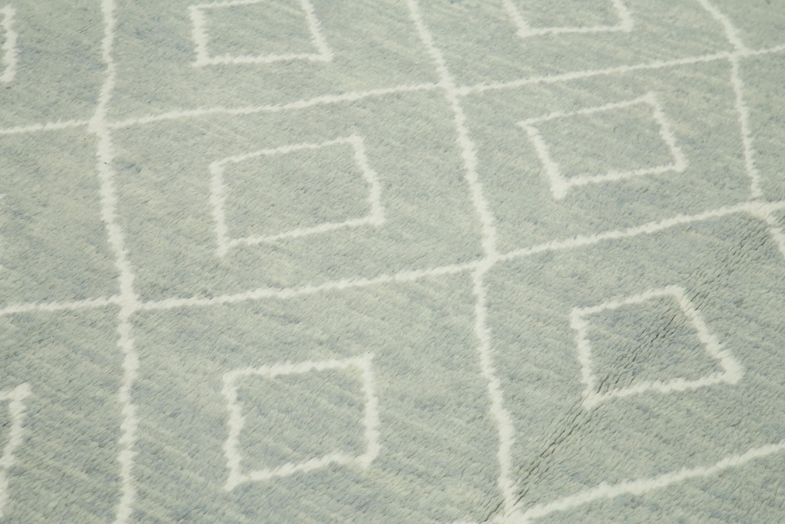 Handmade Wool Cotton Rug - Grey Geometric Area Rug | Vintage Turkish Carpet 9'11"x13'9"