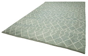 Handmade Wool Cotton Rug – Grey Geometric Pattern Carpet by Agacan Rugs 9'2"x13'5"