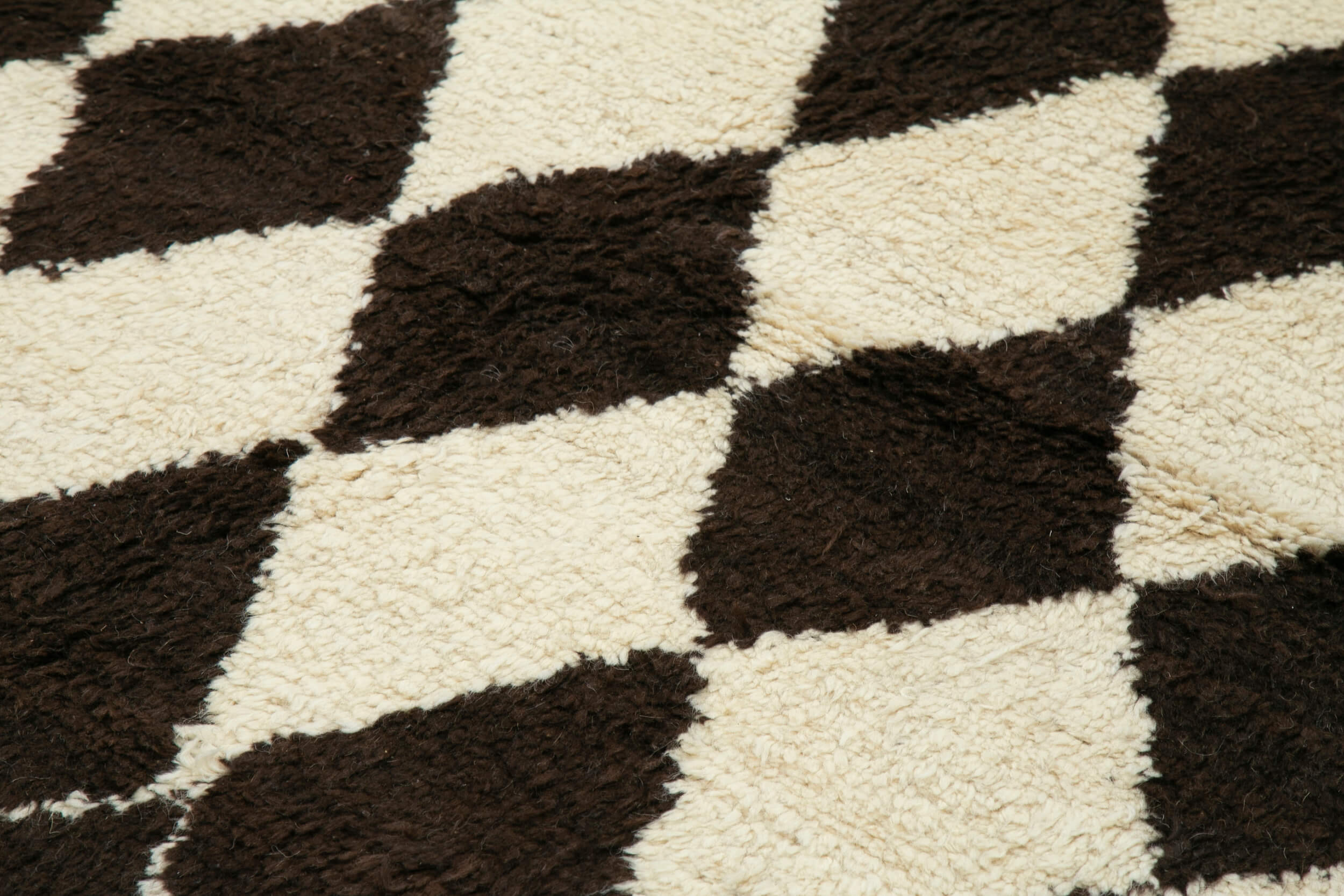 Handmade Wool Cotton Rug - Brown Geometric 7'10" x 9'2" Artisan Woven Carpet
