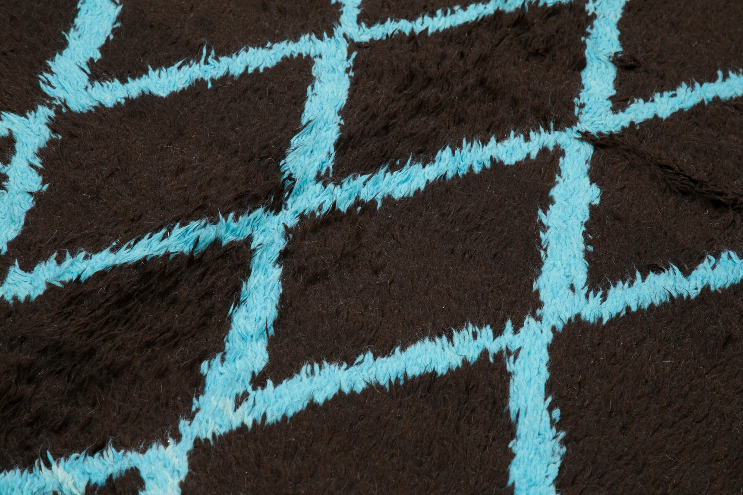 Handmade Wool Cotton Rug - Brown Geometric Area Rug 9x12 | Vintage Turkish Carpet
