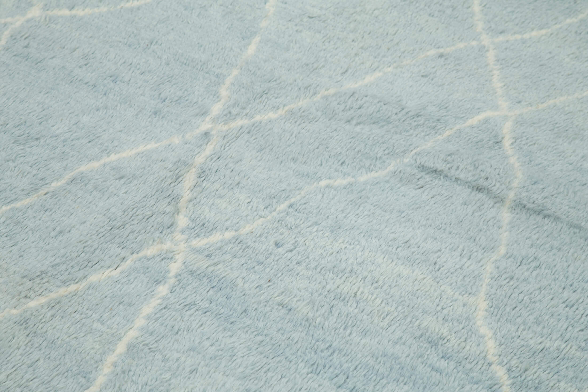 Handmade Wool Cotton Rug – Blue Geometric Vintage Area Rug 8'11'' x 12'2''