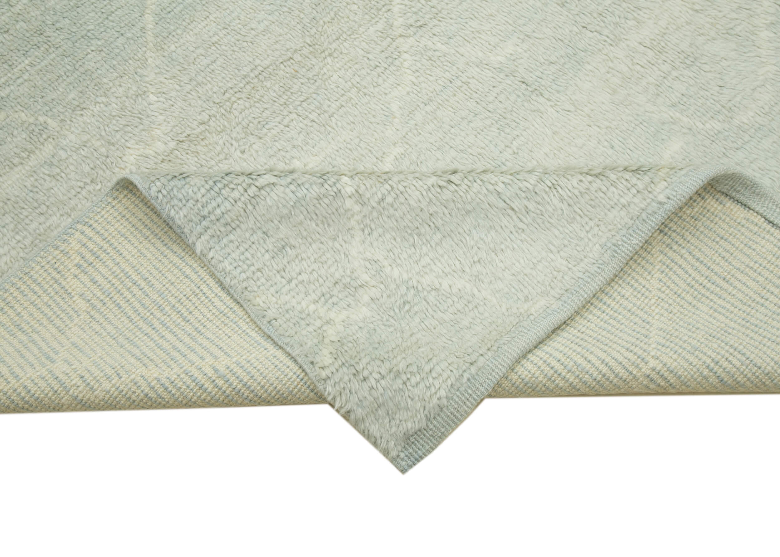 Handmade Wool Cotton Rug - Blue Geometric Area Rug | Vintage Turkish Carpet