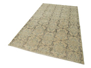 Handmade Cotton Wool Rug – Checkered Beige Area Carpet 5'0''x8'11'' Flat Weave Design